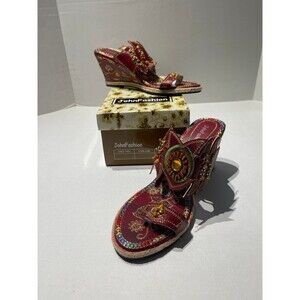 John Fashion Wedge Sandals Size 10 New In Box